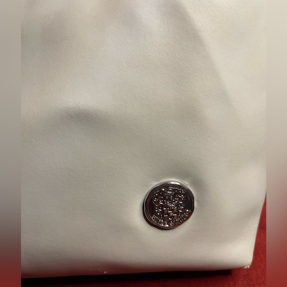 Vince Camuto Leila Laser Cut Leather Shoulder Tote in Blue Hint with Silver - Picture 3 of 8